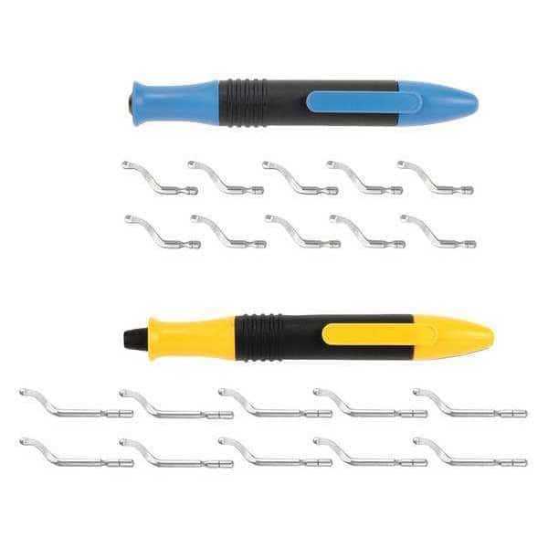 Deburring Tool Set, Plastic, Hi Speed Stl.