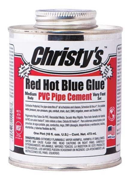 PVC Cement,Blue,16 oz., Mfr#: RH.RHBV.PT.10, CHRISTY'S