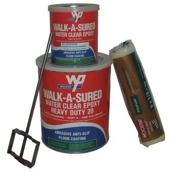 1 gal Anti-Slip Floor Coating, Anti-Slip Finish, Clear, 100% Solid Base