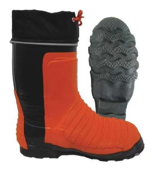 Unisex Boots, Steel Toe, NBR Rubber Upper, NBR Rubber Outsole, Pull On, Orange/Black, 13 D