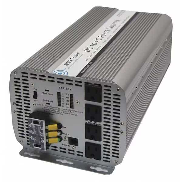Power Inverter, Modified Sine Wave, 10,000 W Peak, 5,000 W Continuous, 4 Outlets, Aims Power, Mfr#: PWRINV500012W