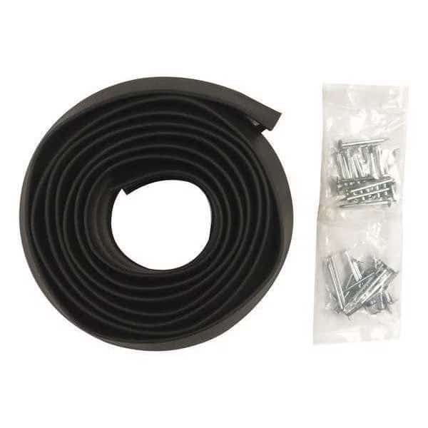 Door Bottom Seal, Rubber, Black, 9 ft.