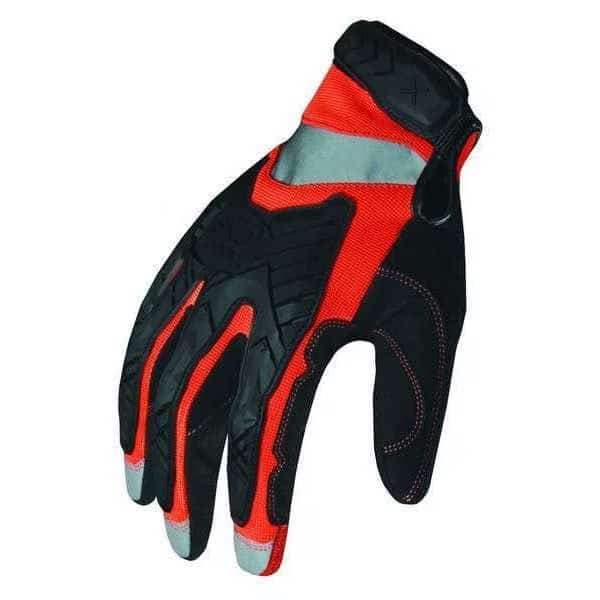EXO Hi-Vis Mechanics Gloves, Embossed Synthetic Leather, Foam Padding, Duraclad Palm, 2XL