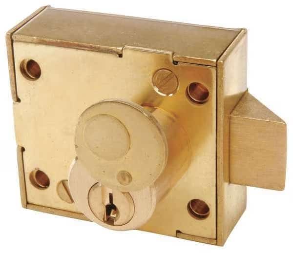 Enclosure Lock, Brass, Varies For Door Thickness, 2 Number of Keys