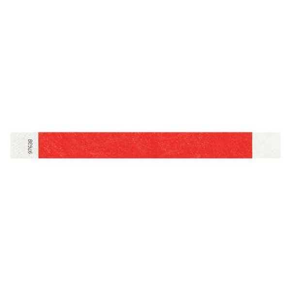 ID Wristband, Adhesive, Red, 1 in. W, PK500