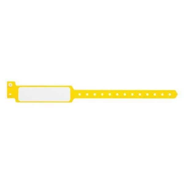 ID Wristband, Plastic, Wide, Yellow, PK500