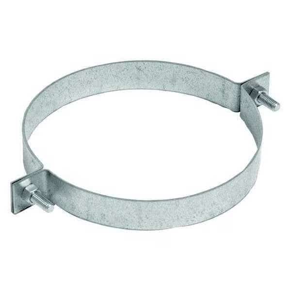 Pipe Hanger, 4 in Duct Dia, Galvanized Steel, 14 GA, 4 in W x 6" L x