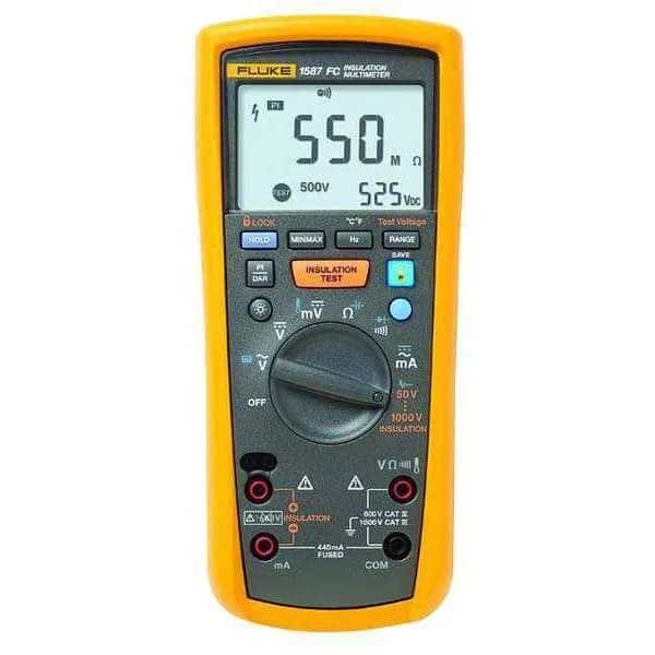 Insulation Meter, CAT III 1000V, CAT IV 600V, Insulation Resistance .01 megaohm to 2 gigohm, Backlit