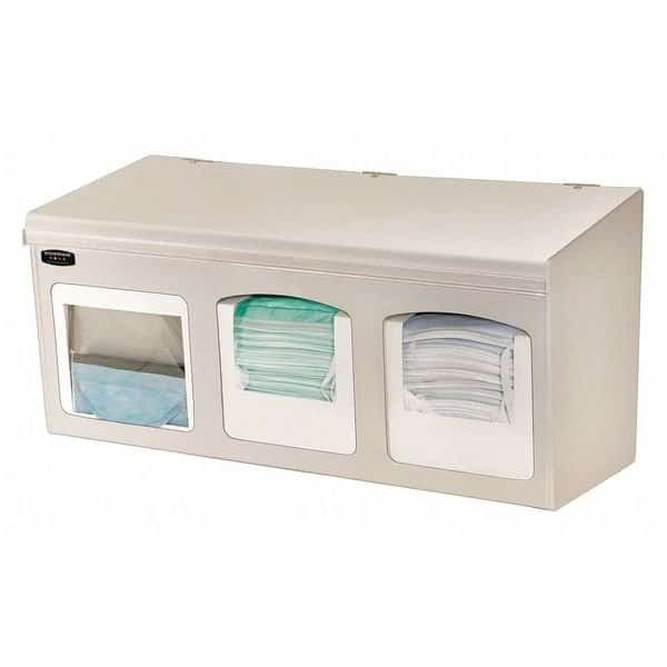 Face Mask Dispenser,3 Compartments,Beige, Mfr#: FM001-0212, BOWMAN DISPENSERS