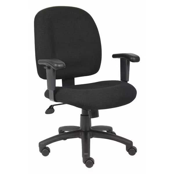 Fabric Task Chair, 20 1/2-, Adjustable, Black