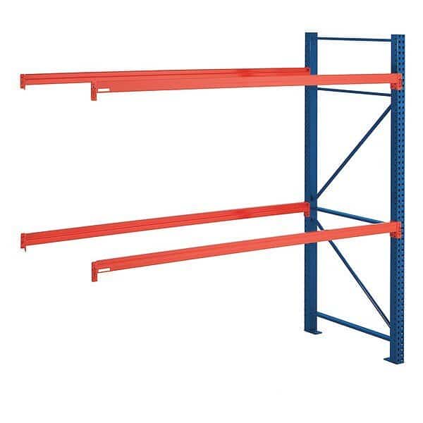 Pallet Rack Add-On Unit, Teardrop, Roll Formed Style, 8 ft H, 123 in W, 42 in D, Green/Orange