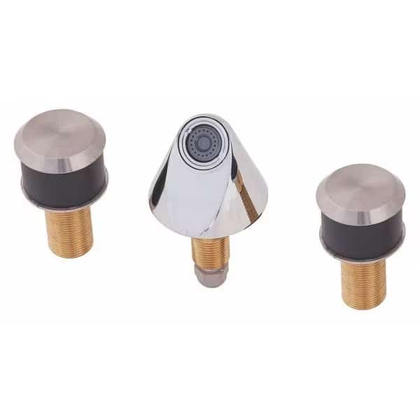 Push Button 8" Mount, 3 Hole Ligature Resistant Bathroom Faucet, Chrome plated, Bestcare, Mfr#: WH3376-WSF-PPZ