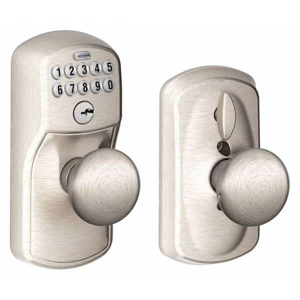 Push Button Lockset, Knob, Satin Nickel