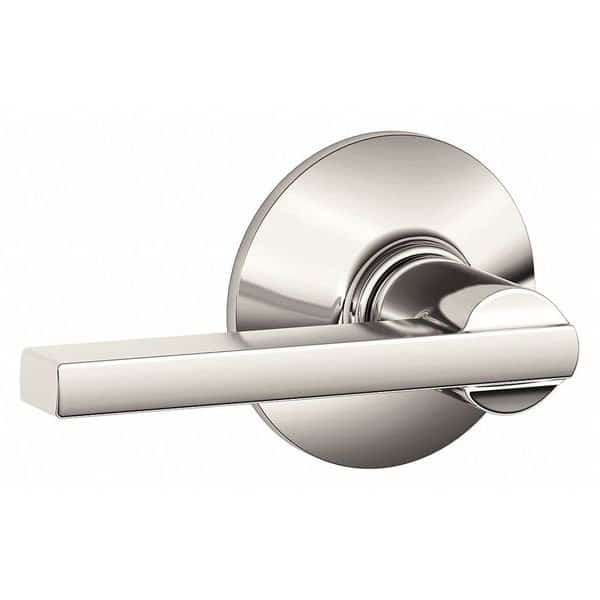 Door Lever Lockset, Bright Nickel, Privacy