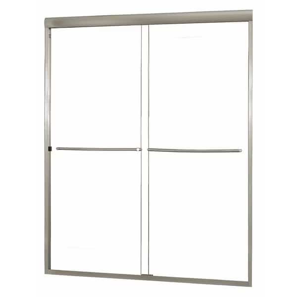 Shower Door, Aluminum, Gray, 48" x 72" Sz