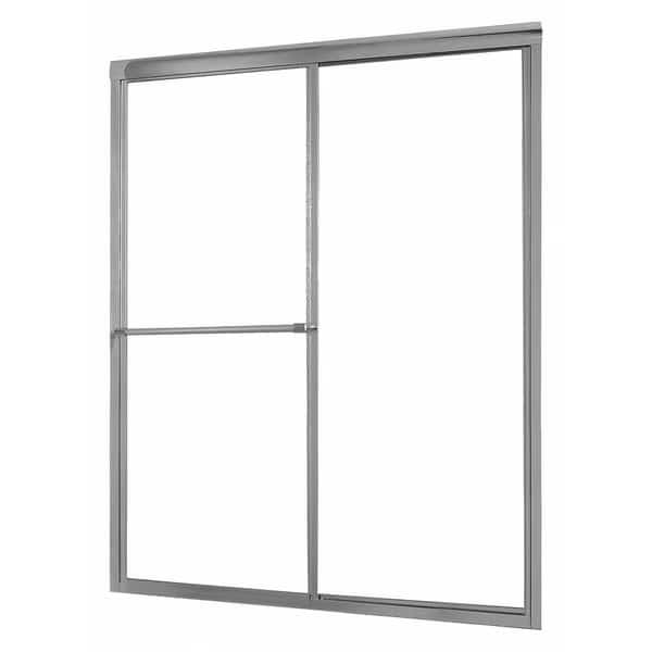 Shower Door, Aluminum, Silver, 60" x 70" Sz