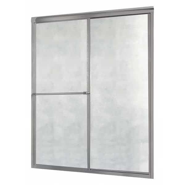 Shower Door, Aluminum, Silver, 60" x 70" Sz