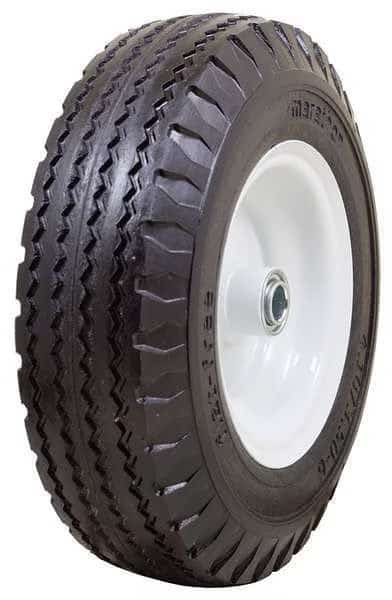 Flat Free Wheel, Polyurethane, 400lb, White