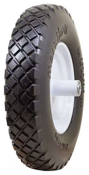 Flat Free Wheel, Polyurethane, 500lb, White