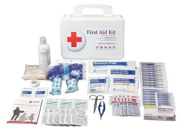 First Aid Kit,Bulk,White,107 Pcs,25 Ppl, Mfr#: 711123, AMERICAN RED CROSS