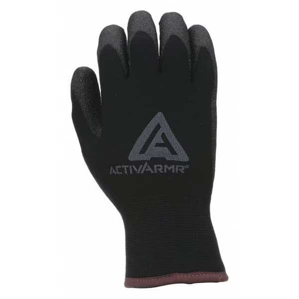 Cold Protection Coated Gloves, PVC Palm, Acrylic/Nylon Lining, Black, L ( 9 )
