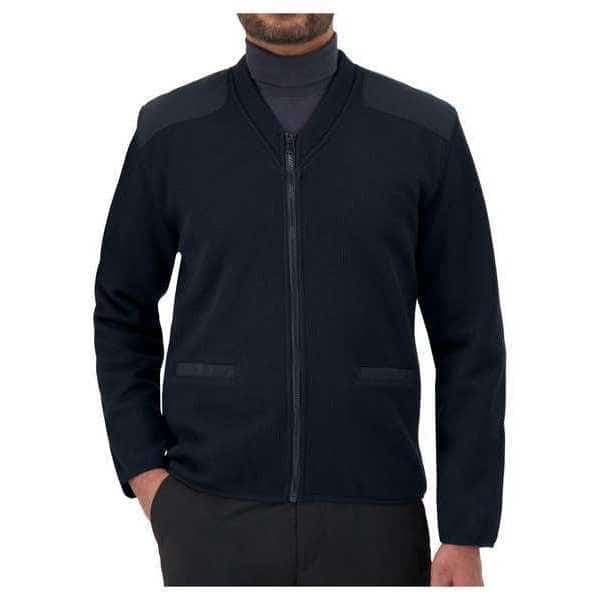 V-Neck Military Sweater, Dark Navy, L