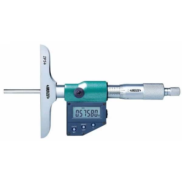 Electronic Depth Micrometer, 4" L Base