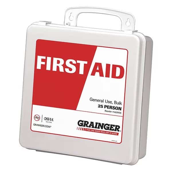 First Aid Kit and Housing, Plastic 87 Components, 25 People Served