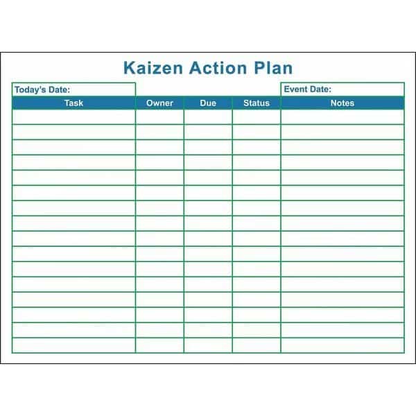 Kaizen Board, Steel, 36 in, 48 in, No Frame Frame, White, Gloss