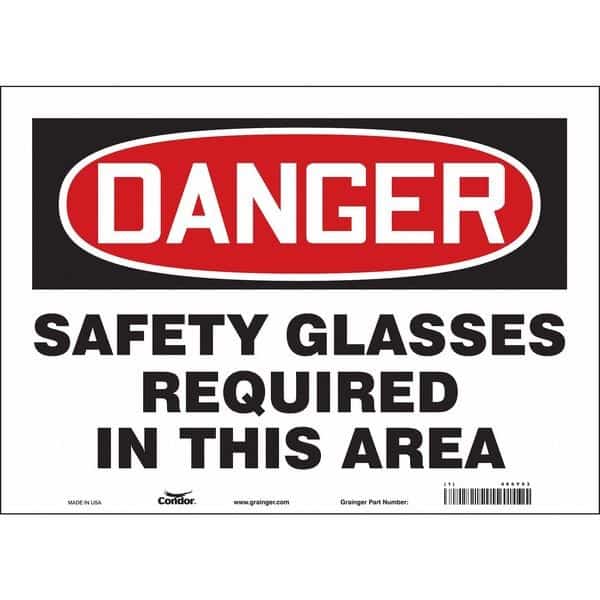 Safety Sign, 10 in Height, 14 in Width, Vinyl, Horizontal Rectangle, English, 466Y93, Condor, Mfr#: 466Y93