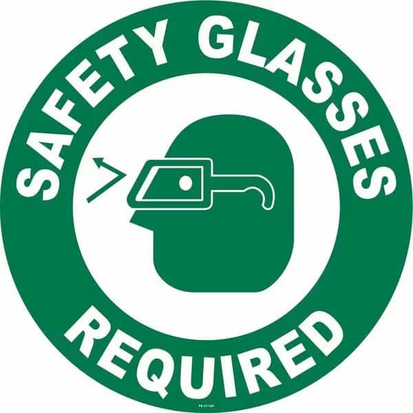 Anti-Slip Floor Sign, 17 in H, 17 in W, Vinyl, Circle, English, FS-17-124