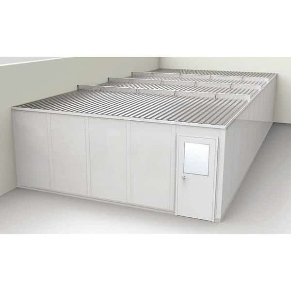 2-Wall Modular In-Plant Office, 8 ft 1 3/4 in H, 40 ft 1 1/4 in W, 20 ft 1 1/4 in D, Gray