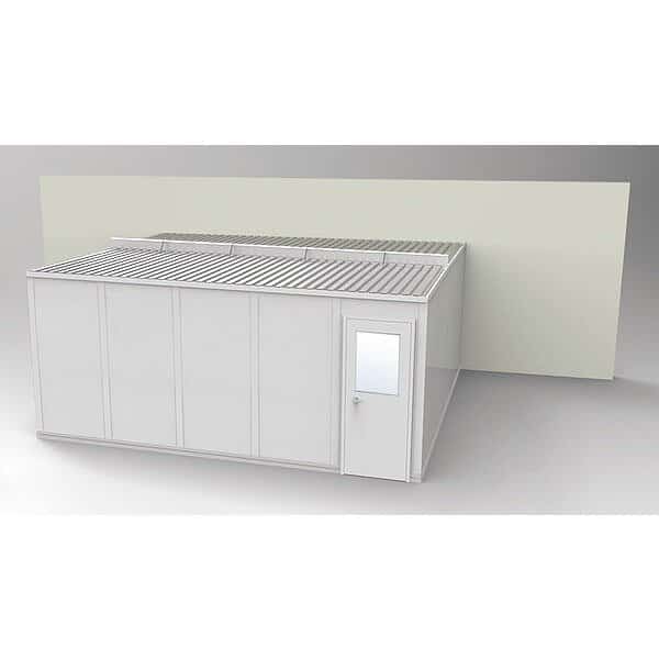 3-Wall Modular In-Plant Office, 8 ft 1 3/4 in H, 20 ft 4 1/2 in W, 16 ft 1 1/4 in D, Gray