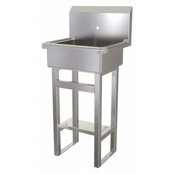 Hand Sink, Floor Mount, 43-1/2" H, 16 ga.