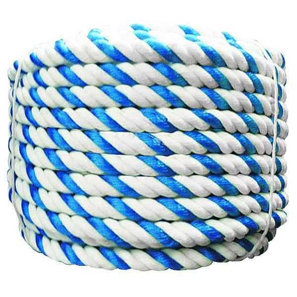 Rope, Plastic, Blue/White, 50 ft., 3/4" dia.