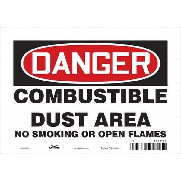 Safety Sign, 7" H, 10" W, Vinyl, Vertical Rectangle, English, 473T08, Condor, Mfr#: 473T08