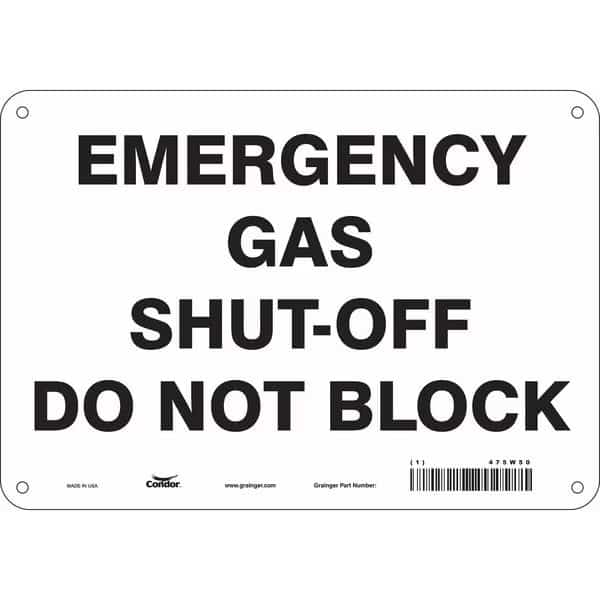 Chemical Sign, 10"W, 7" H, 0.055" Thickness, 475W50, CONDOR, Mfr# 475W50