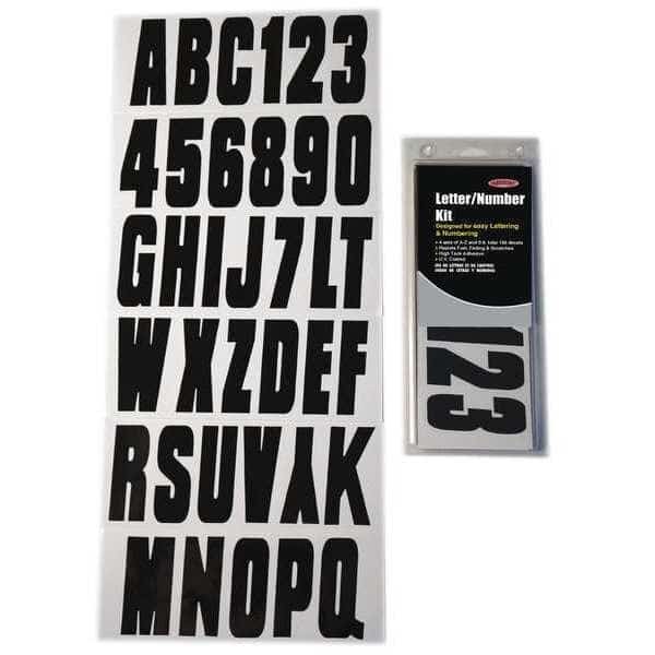 Number and Letter Combo Kit, Black3 in. H, HARDLINE PRODUCTS, Mfr# GBLK350EC