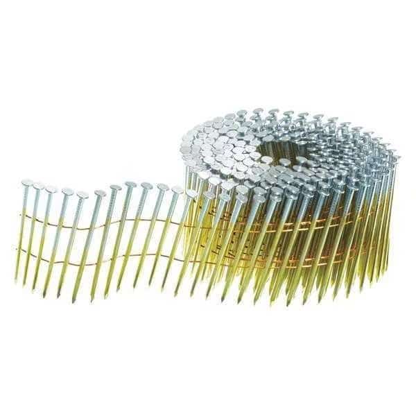 Collated Siding Nail, 2-1/4 in L, 13 ga, Electro Galvanized, Flat Head, 15 Degrees, 3600 PK
