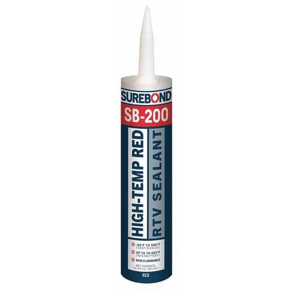 Acetoxy Cure Gasket Sealant, 10.3 oz, Red, Temp Range -62 to 500 Degrees F