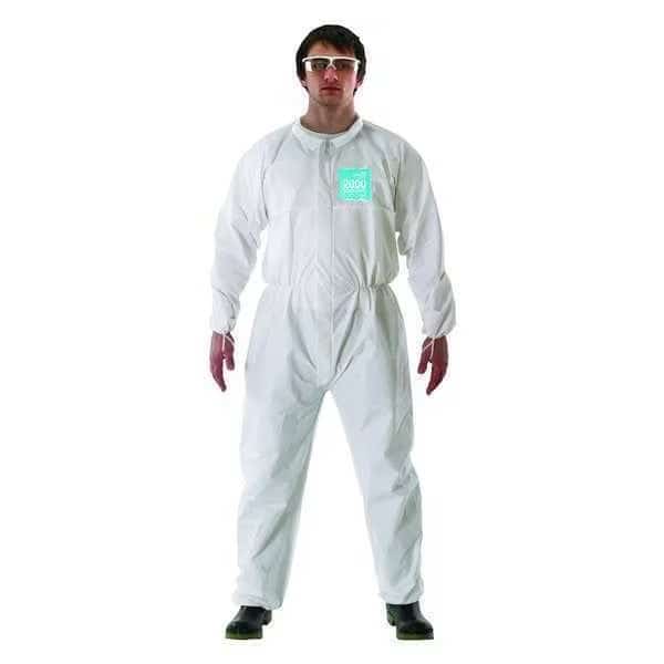 Disposable Coverall, Collared, 2XL, Microporous Film Laminate, Zipper, Elastic Cuff, Elastic Ankle
