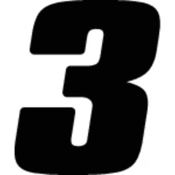 Number Label,Blk,Vinyl,4 in. H,No. 3,PK3, Mfr#: DB43B-3, HARDLINE PRODUCTS