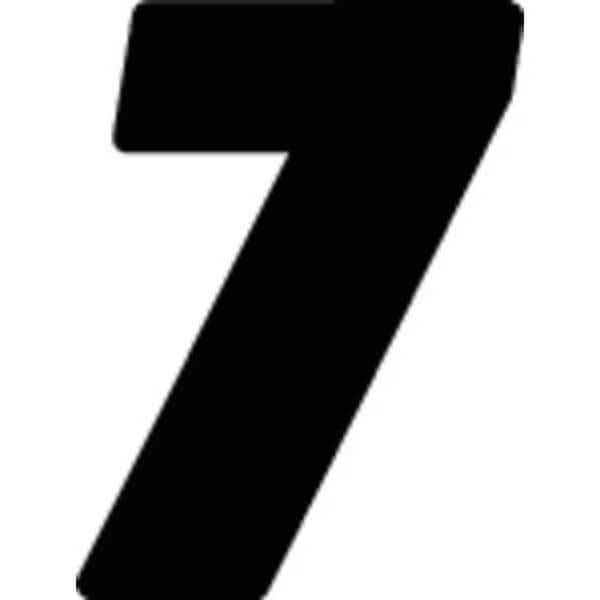 Number Label, Blk, Vinyl, 7 in. H, No. 7, PK3