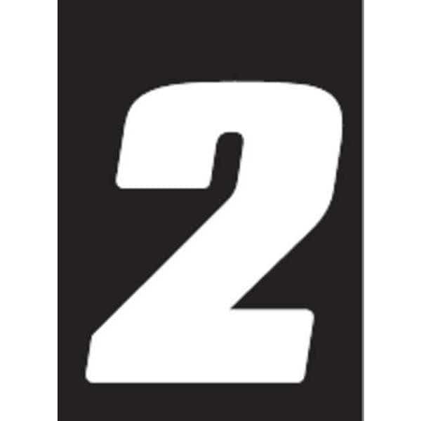 Number Label, Wht, Vinyl, 7 in. H, No. 2, PK3
