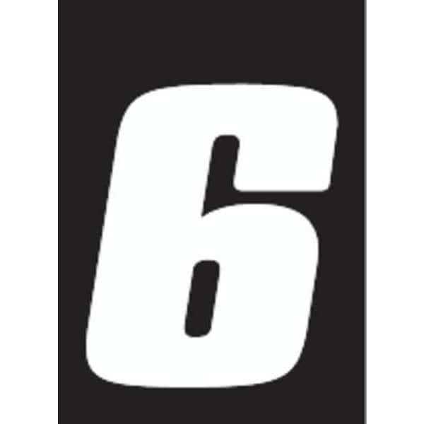 Number Label,Wht,5-1/2 in. H,No. 6,PK12, Mfr#: DB512W-6, HARDLINE PRODUCTS