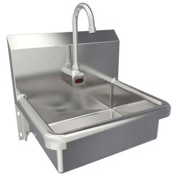 Wall Mount, 1 Hole, Sensor, Silver, Hands-Free Sink