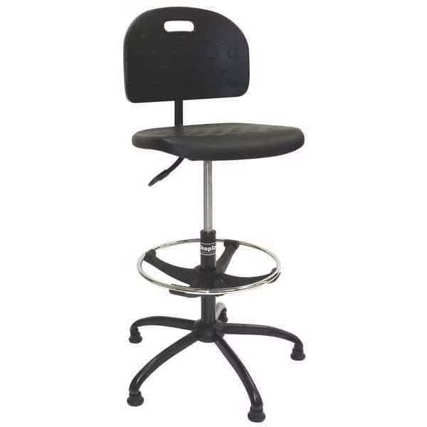Polyurethane Workbench Chair, 25" to 35", No Arms, Black