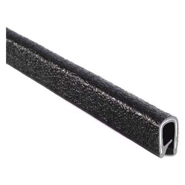 Edge Trim, PVC, Metal, 25 ft Length, 3/8 in Overall Width, Style: Edge Trim with Single Grip Tongue
