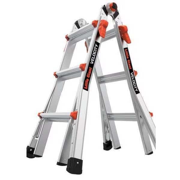 Multipurpose Ladder, 11 ft, Aluminum, 300 lb Load Capacity