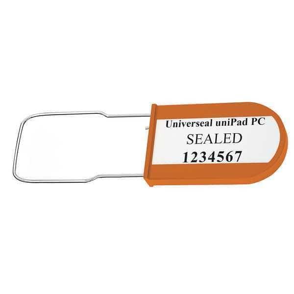 Padlock Seal 3-1/4" x 3/64", Acrylic, Orange, Pk50, Universeal, Mfr#: UPAD-PC ORANGE50